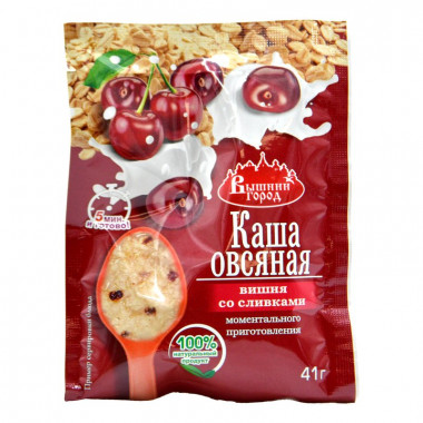 Каша Вышний город овсяная с вишней со сливками 41г