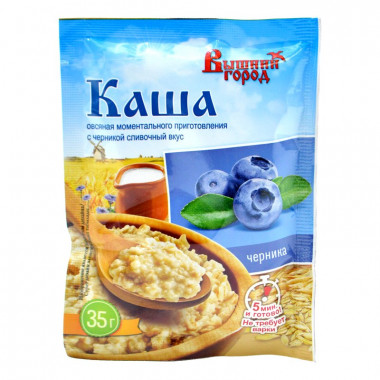 Каша Вышний город овсяная с черникой со сливочным вкусом 35г