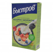 Хлопья Быстров Ассорти с молоком клубника малина лесные ягоды 240г