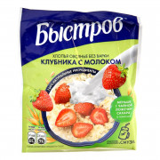 Хлопья Быстров Овсяные Клубника с молоком 40г