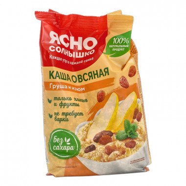 Каша Ясно солнышко Овсянка груша и изюм 300г