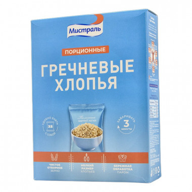 Хлопья Мистраль гречневые порционные 6*40г