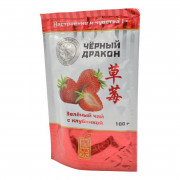 Чай Черный Дракон зеленый с клубникой листовой 100г м/у Чай Черный Дракон зеленый с клубникой листовой 100г м/у