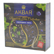 Чай Акбар черный Смородина+мята 20 пирамидок 40г Чай Акбар черный Смородина+мята 20 пирамидок 40г
