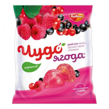 Мармелад Чудо Ягода яркий вкус малины/смородины/брусники 250г