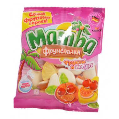 Мармелад жевательный Мамба Фрумеладки фрукты и йогурт 72г