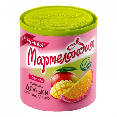 Мармелад Ударница Мармеландия сочное манго дольки 250г