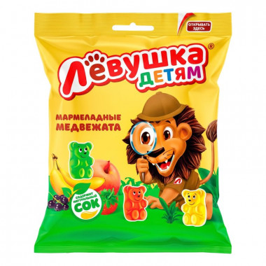 Мармелад Левушка детям жевательный медвежата 70г