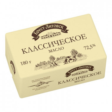 Масло Брест-Литовское классическое сладко-сливочное 72,5% 180г