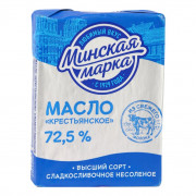 Масло Минская марка Крестьянское сладкосливочное несоленое 72,5% 180г