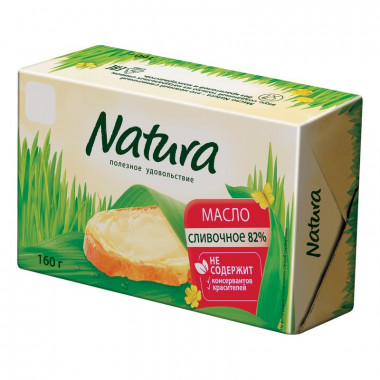 Масло Натура сливочное 82% 160г