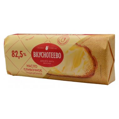 Масло Вкуснотеево сливочное традиционное 82,5% 340г линкавер