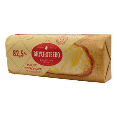 Масло Вкуснотеево сливочное традиционное 82,5% 340г линкавер