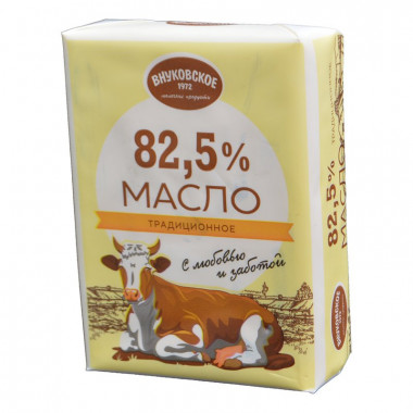 Масло Внуковское Традиционное сладко-сливочное 82,5% 180г