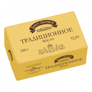 Масло Брест-Литовск сладко-сливочное 72,5% 160г
