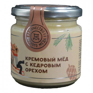 Мед Добрый мёд кремовый с кедровым орехом 220г