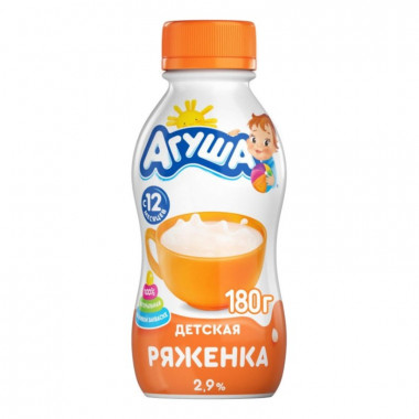 Ряженка Агуша 3,2% 180г