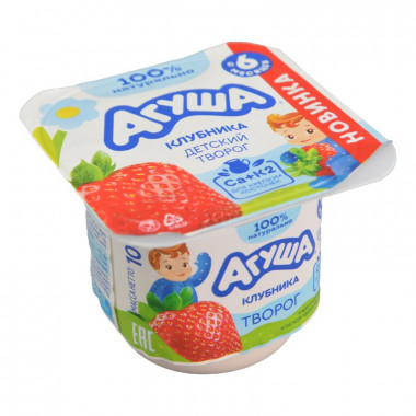Творог Агуша клубника с 6 мес. 3,9% 100г