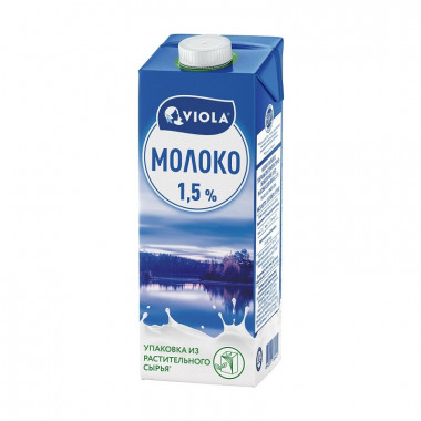 Молоко Виола УХТ ультрапастеризованное 1,5% 1кг