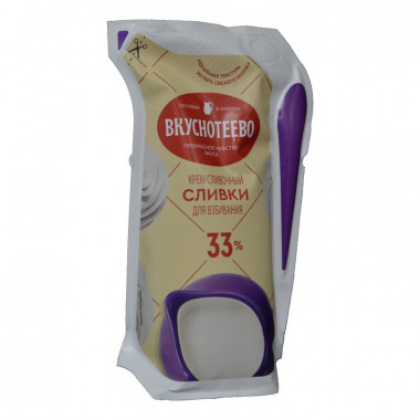 Крем Вкуснотеево сливочный сливки для взбивания 33% 250г