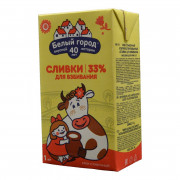 Сливки Белый город для взбивания 33% 1л