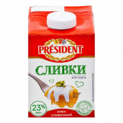 Крем Президент сливочный сливки для соуса 23% 500г