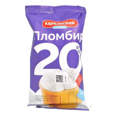 Мороженое Карельский стандарт пломбир с ароматом ванили в ваф.стак. 80г