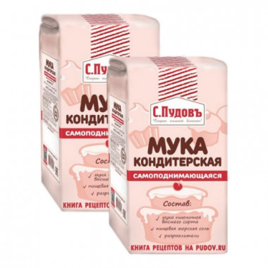 Мука Пудовъ кондитерская самоподнимающаяся 1кг