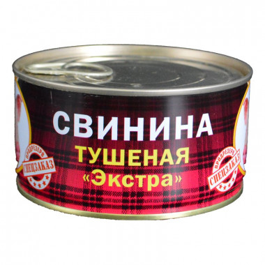 Свинина Барс тушеная Экстра 325г ж/б (клетка)
