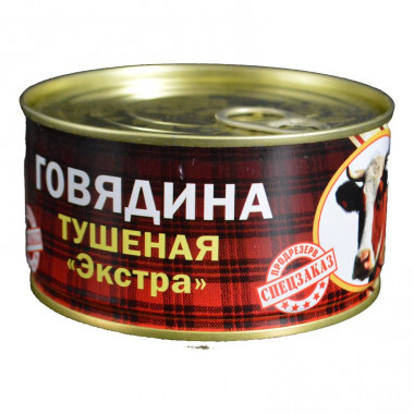 Говядина Барс тушеная Экстра 325г ж/б (клетка)