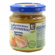 Пюре Бабушкино лукошко кролик, овощи с 6 мес. 100г