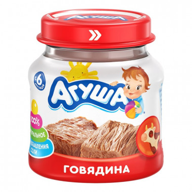 Пюре Агуша говядина с 6мес. 80г с/б