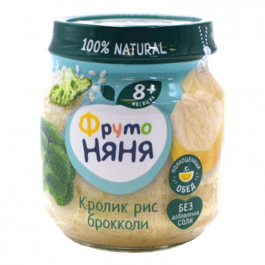 Пюре Фруто-няня кролик-рис-брокколи 100г