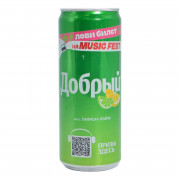 Напиток Добрый лимон-лайм сильногазированный 0,33л ж/б