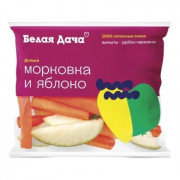 Смесь Белая дача Морковные палочки и яблочные дольки из яблок свежих резаных 80г Смесь Белая дача Морковные палочки и яблочные дольки из яблок свежих резаных 80г