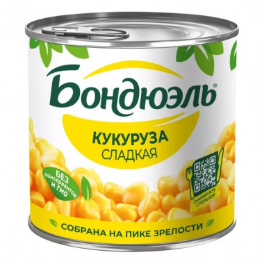 Кукуруза Бондюэль сладкая ж/б 340г