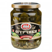 Огурцы Скатерть-самобранка маринованные хрустящие 680г