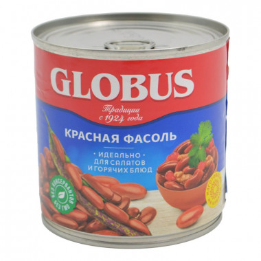 Фасоль Глобус красная 425мл ж/б