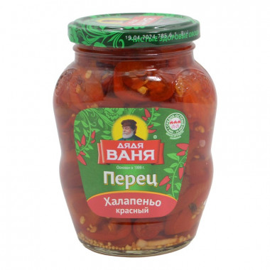 Перец Дядя Ваня халапеньо красный нарезанный 350г