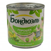 Горошек Бондюэль зеленый молодой 400г ж/б Горошек Бондюэль зеленый молодой 400г ж/б