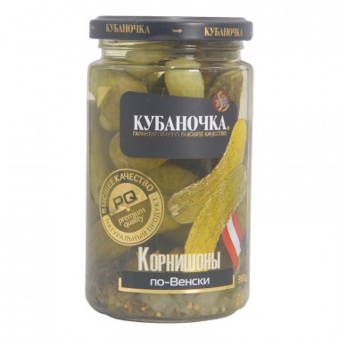Корнишоны Кубаночка маринованные по-венски 360г ст/б