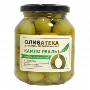 Оливки Оливатека Кампо Реаль пряные в рассоле с маслом 340г ст/б