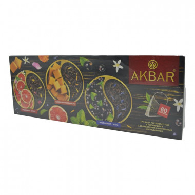 Чай Акбар Поздравляю пирамидки 3 вкуса 60 пир. 120г