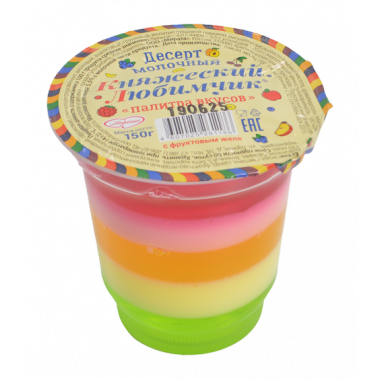 Десерт молочный Княжеский любимчик палитра вкусов с фруктовым желе 150г