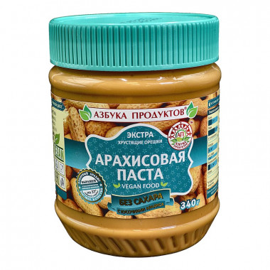 Паста АП арахисовая без сахара с кусочками арахиса 340г