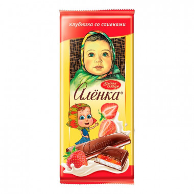 Шоколад Аленка молочный клубника со сливками 87г