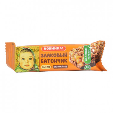 Батончик Аленка злаковый банан-шоколад 19г