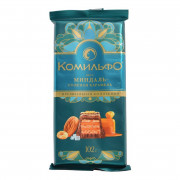 Шоколад Комильфо молочный и белый со вкусом миндаля с вафлей102г