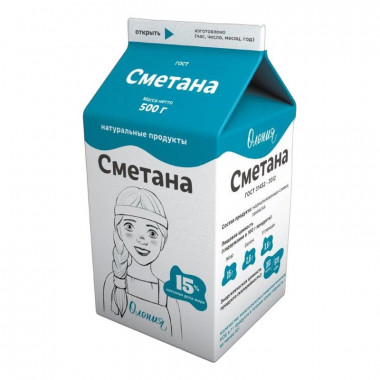 Сметана Олонецкий мк жир.15% 500г