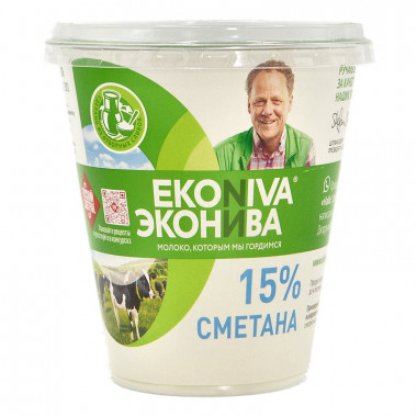 Сметана Эконива 15% 300г